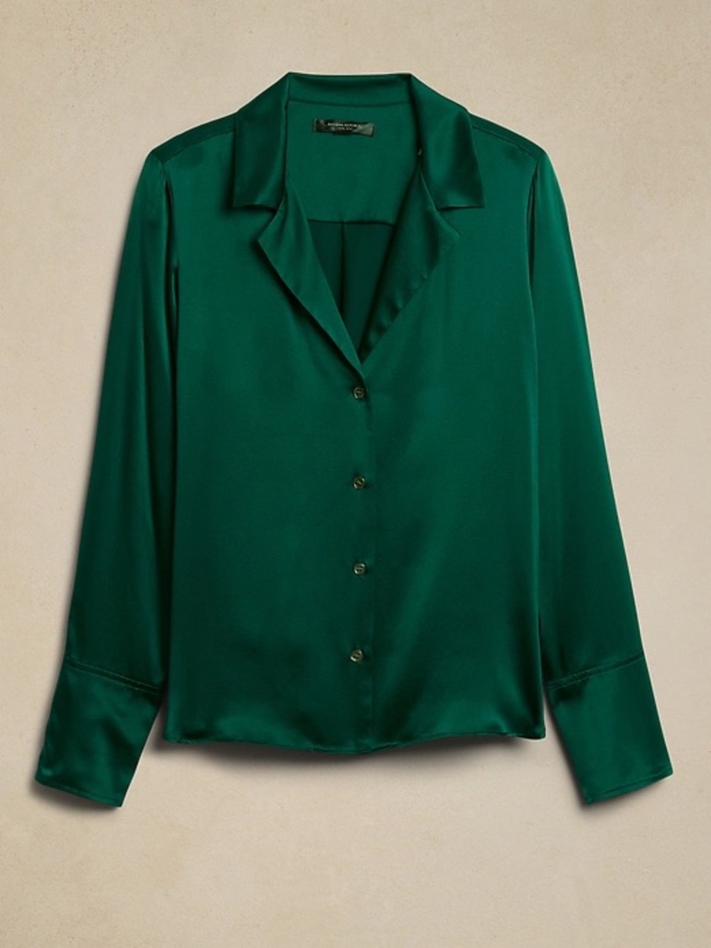 Banana republic silk resort blouse long sleeve button up top size XS
